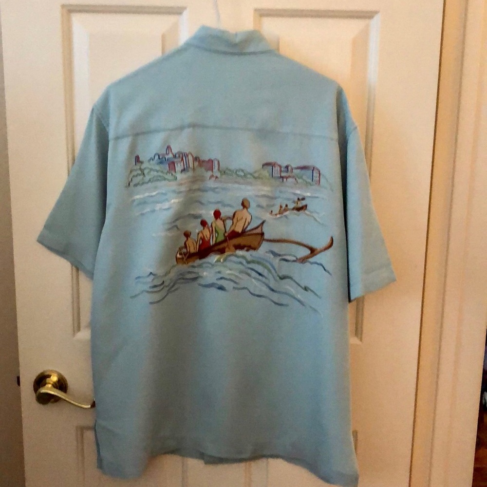 Tori Richard Embroidered Hawaiian Silk Shirt